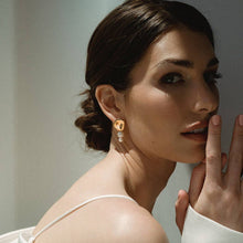 Load image into Gallery viewer, Farrah Pearl Drop Earrings: Freshwater pearl