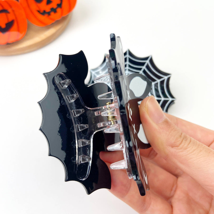 3" Halloween Cute Bat Hair Clips: Spider wed