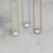 Load image into Gallery viewer, Opal Halo Necklace: Silver
