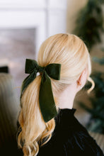 Load image into Gallery viewer, Large Velvet Hair Bow Barrette for Women | Bailee Bow: Navy