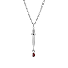 Load image into Gallery viewer, Dagger Necklace: Rhodium Plated
