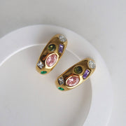 Mosaic Hoops | Multicolor Gem Hoops