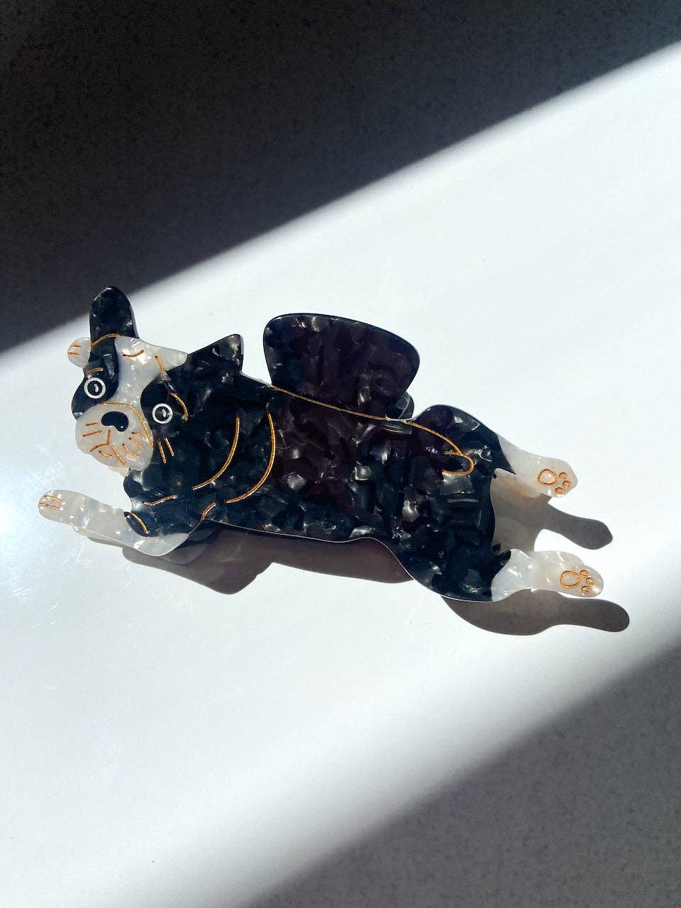 Hand-painted French Bulldog Dog Claw Hair Clip | Eco-Friendl