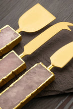 Load image into Gallery viewer, Brittany Rose Quartz Cheese Knives, Set of 3