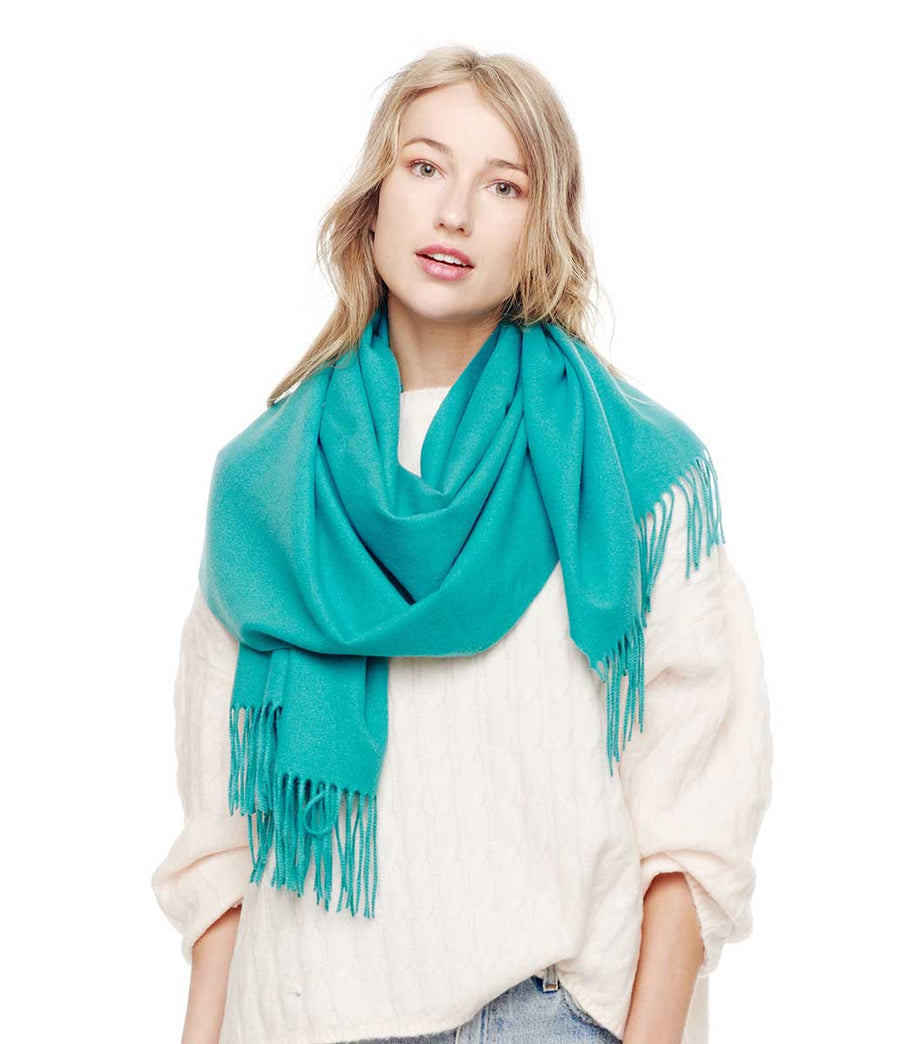 Cozy Woven Cashmere Wrap Shawl Scarf Throw: Brown