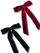 Load image into Gallery viewer, The Perfect Velvet Bow Barrette | Holiday Accessories: Red
