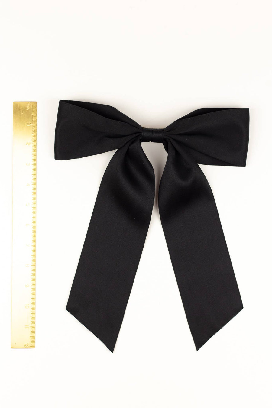 Oversized Matte Satin Hair Bow Barrette | Bailee Bow OS: Black