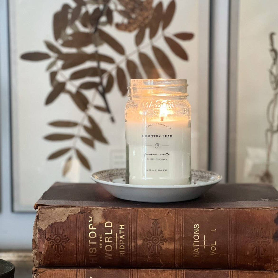 Country Pear - Soy Wax Mason Jar Candle: 16 oz