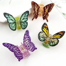Load image into Gallery viewer, Realistic Butterfly Acrylic Printed Insect Hair Claw Clip: Purple