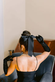 Oversized Matte Satin Hair Bow Barrette | Bailee Bow OS: Black