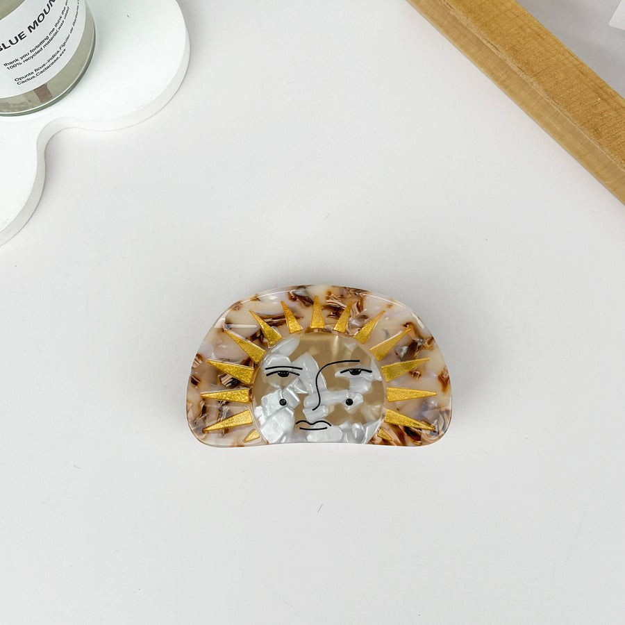 Sun Series Acetate Hair Claw Clip: White