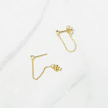 Load image into Gallery viewer, Chain Stud Earrings: Gold