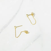 Chain Stud Earrings: Silver
