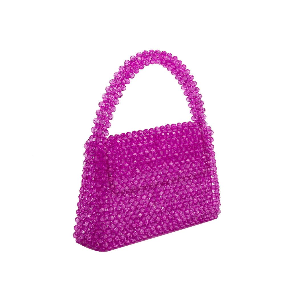 Sherry Small Beaded Top Handle Bag in Orchid