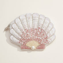 Load image into Gallery viewer, Beaded Shell Pouch with Pearl Accent: Light Blue / One / M-5KC77038