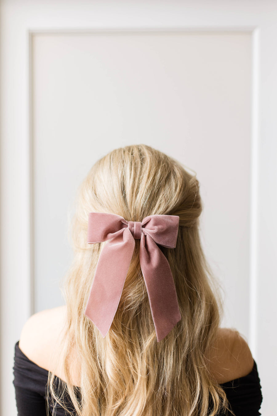 Large Velvet Hair Bow Barrette for Women | Bailee Bow: Wine