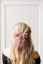 Load image into Gallery viewer, Large Velvet Hair Bow Barrette for Women | Bailee Bow: Navy