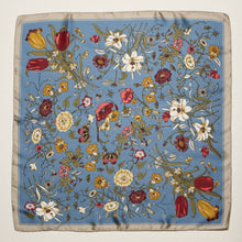 Load image into Gallery viewer, Vintage Botanical Floral Square Scarf – Elegant Garden Print Satin Neck &amp; Hair Scarf: PK / ONE