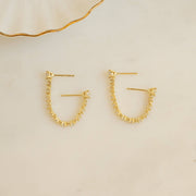 Two-Piercing Tennis Chain Link Studs: Gold