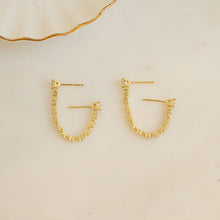 Load image into Gallery viewer, Two-Piercing Tennis Chain Link Studs: Gold