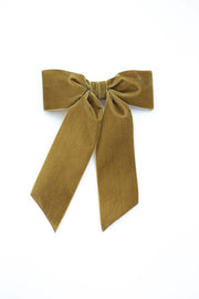 Large Velvet Hair Bow Barrette for Women | Bailee Bow: Moss