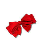 Load image into Gallery viewer, Handmade Satin Bow Hair Clip | Holiday Accessories: Red