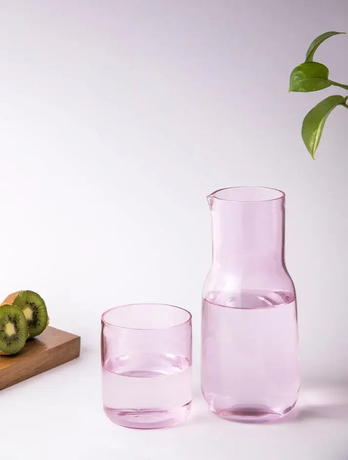 Handcrafted  Glass Carafe- Pink