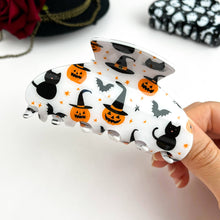 Load image into Gallery viewer, Spooky CuteGhost, Pumpkin &amp; Spirit Cat Halloween Claw Clip: Black