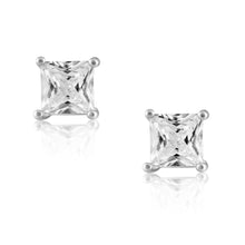 Load image into Gallery viewer, Radiant Cut Studs: Silver