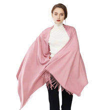 Load image into Gallery viewer, Cozy Woven Cashmere Wrap Shawl Scarf Throw: Brown