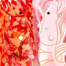 Load image into Gallery viewer, Lobster Pearl-Embellished Acetate Hair Claw Clip: Pink