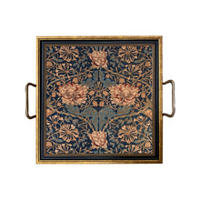 Load image into Gallery viewer, William Morris Honeysuckle Decorative Tray with Brass Handle: Small