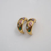 Mosaic Hoops | Multicolor Gem Hoops