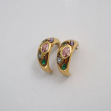 Load image into Gallery viewer, Mosaic Hoops | Multicolor Gem Hoops