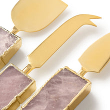 Load image into Gallery viewer, Brittany Rose Quartz Cheese Knives, Set of 3