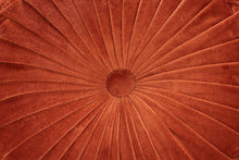 Load image into Gallery viewer, Velvet Round Handmade Pillow, Rust _ 16 Inch