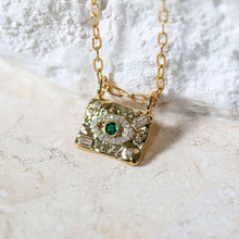 Load image into Gallery viewer, Stainless Steel Evil Eye Bar Necklace: Protection Jewelry