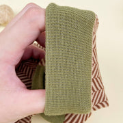 Vintage Houndstooth,Small Floral Trendy Mid-Calf Socks: Green