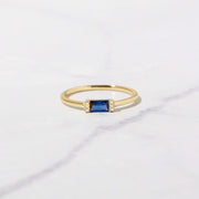Sapphire Baguette Ring: Gold / Sapphire / 8