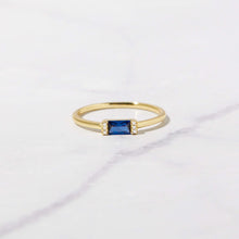 Load image into Gallery viewer, Sapphire Baguette Ring: Gold / Sapphire / 8