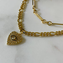 Load image into Gallery viewer, Listen To Your Angel Necklace. Gold Chain and Heart Charm: Silver - White Gold Filled