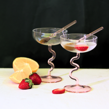 Load image into Gallery viewer, Swirl Cocktail Glasses - Pink- 3.74 x 3.74 x 5.70 Inches