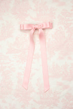 Load image into Gallery viewer, Long Matte Satin Hair Bow Barrette | Micro Alice Bow: Soft Pink