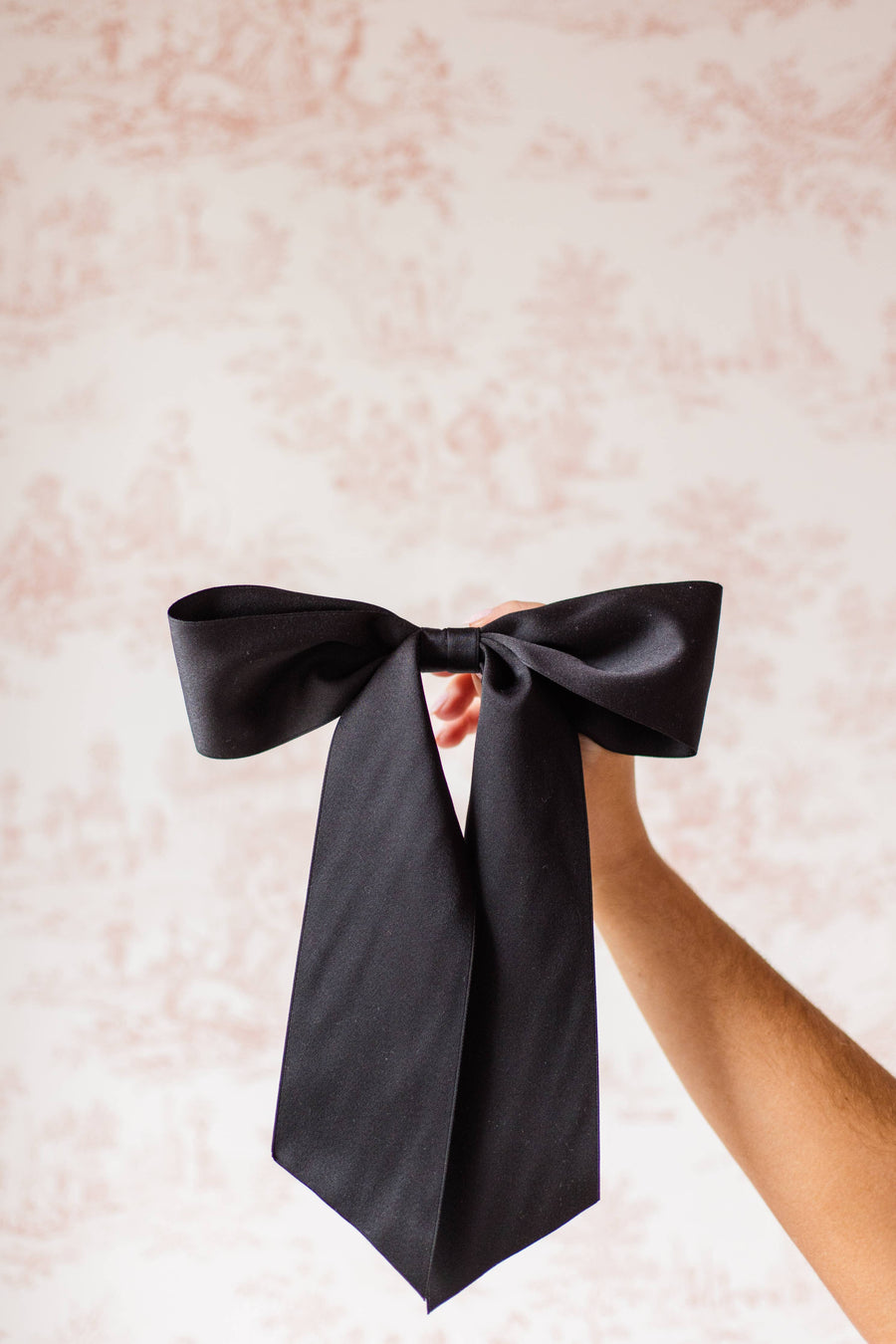 Oversized Matte Satin Hair Bow Barrette | Bailee Bow OS: Black