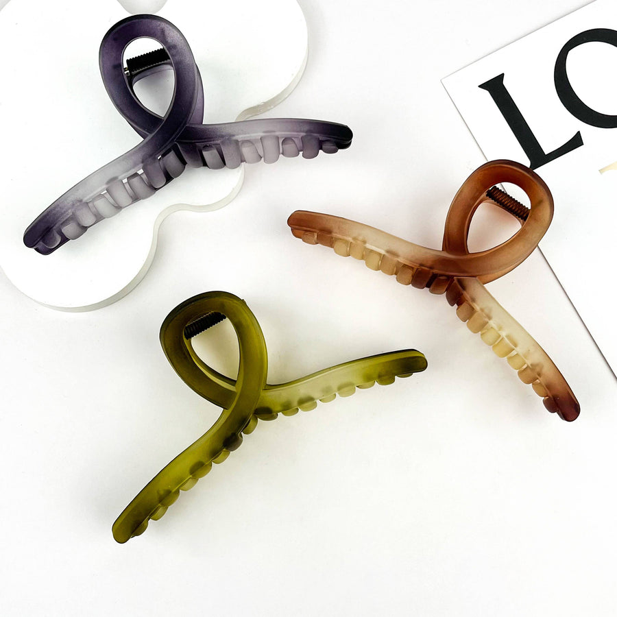 🍂 Matte Brown Large Claw Clip – 13cm Elegant Hair Accessor: Green