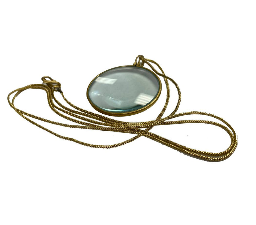 1-3/4" Magnifying Glass on Necklace - Antique Reproduction