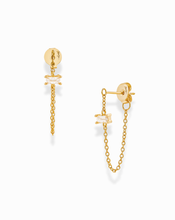 Load image into Gallery viewer, Harvey Chain Hoops: White Topaz