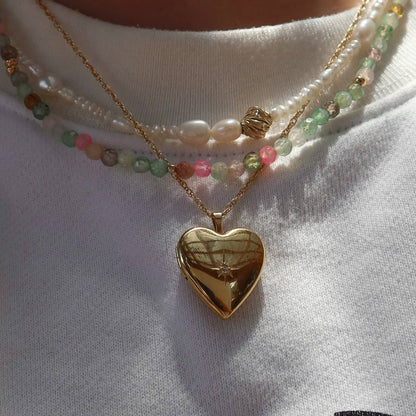 Augustine Heart Locket Pendant: 20" / 14k gold filled