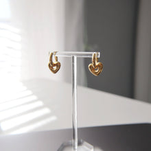 Load image into Gallery viewer, Puffy Heart Hoop Earrings