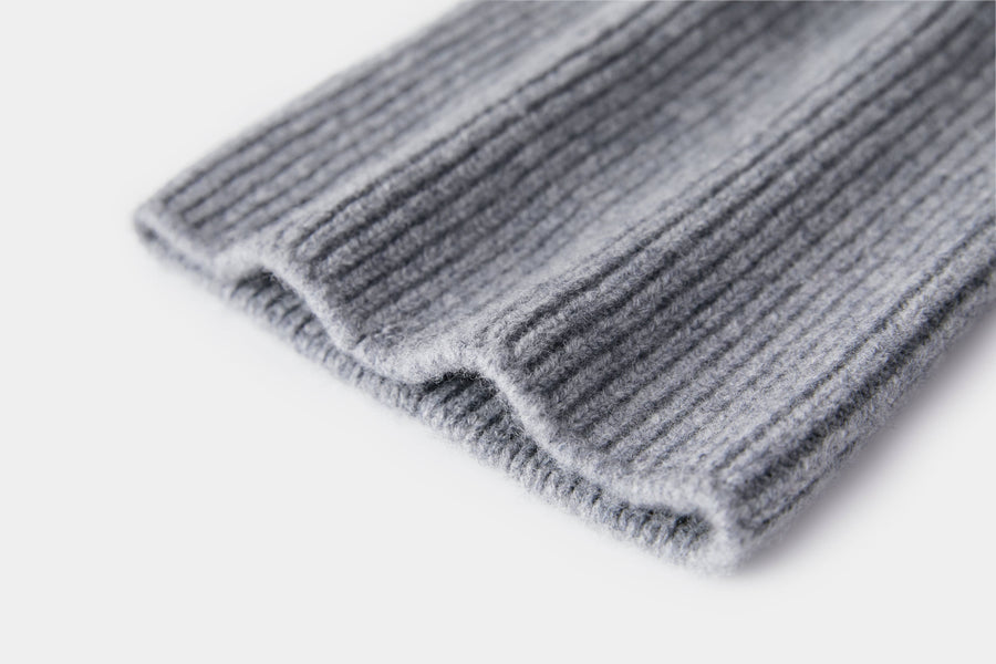 Grey Cashmere Wool Beanie: Grey